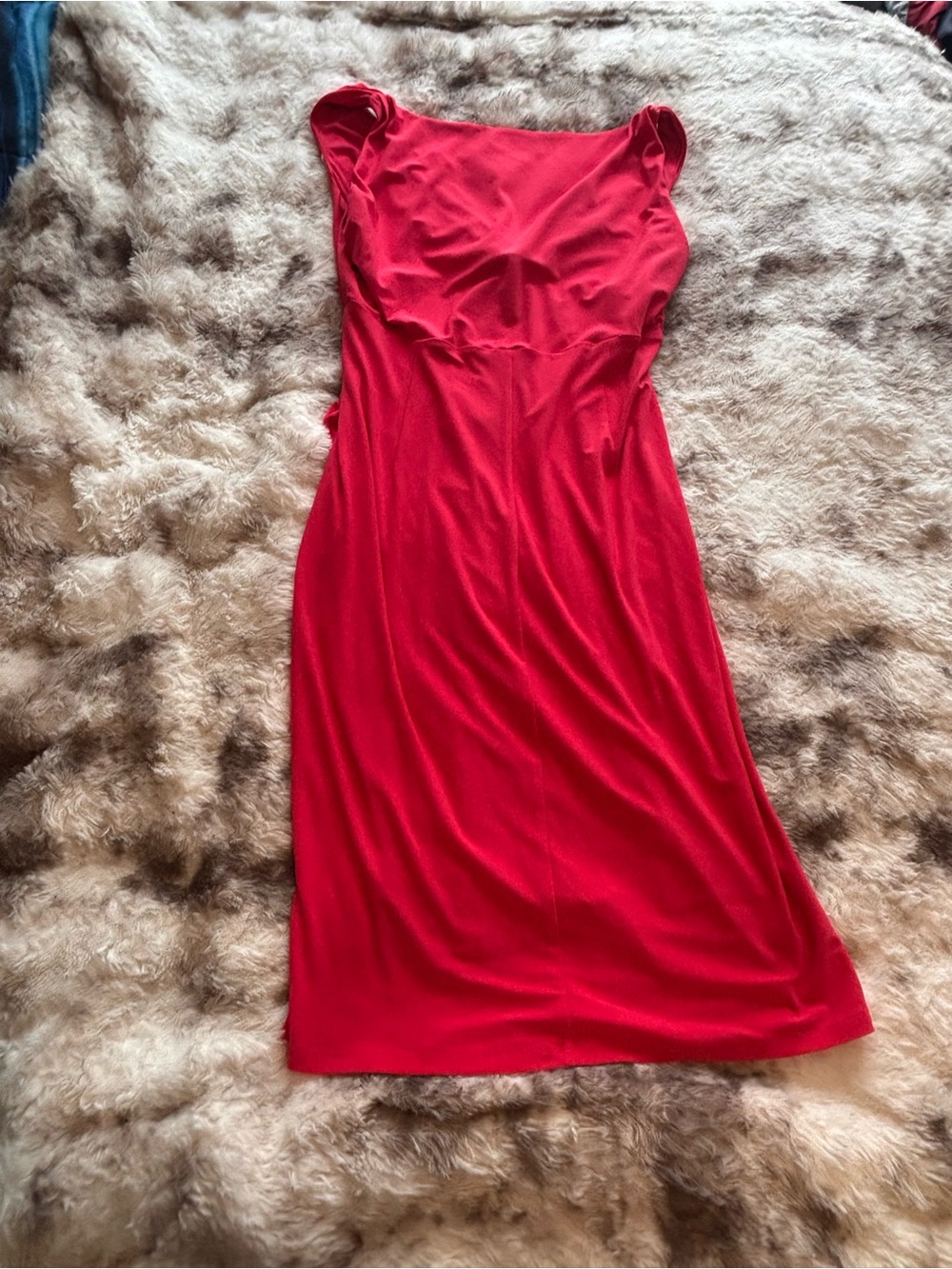 Lauren Ralph Lauren Red Sleeveless Midi Wrap Dress - Picture 2 of 6